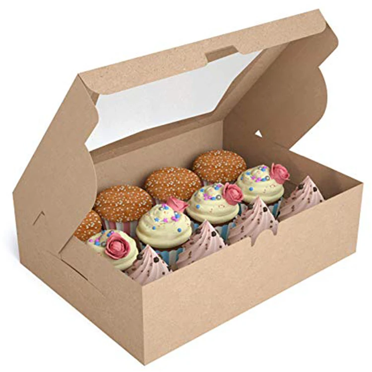 China Factory Wholesale Cheap Customized Paper Cardboard 12 Mini Cup Cake Packaging Bakery Cupcake Box