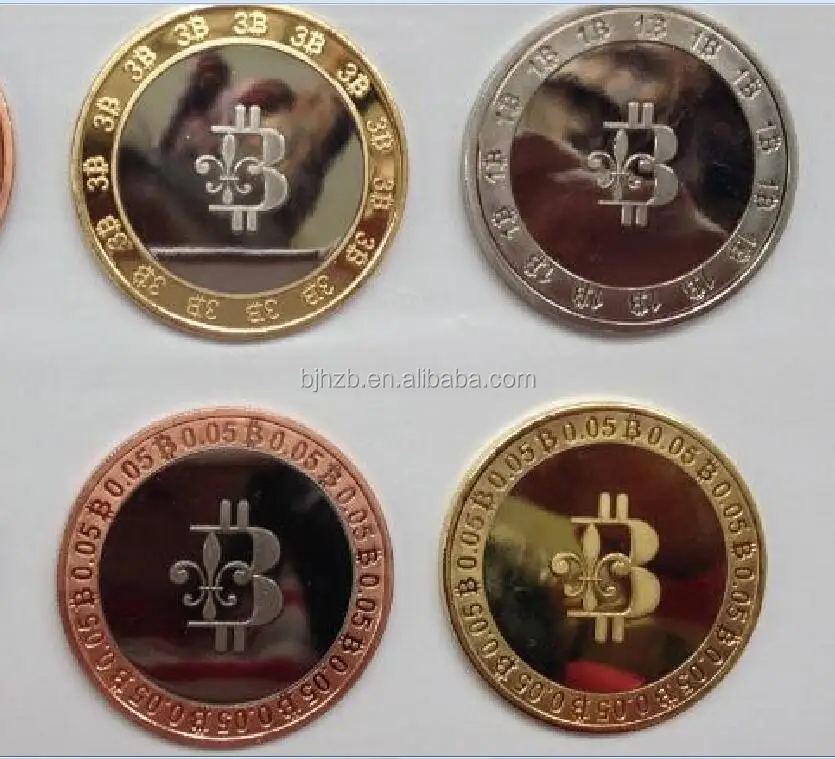 Высококачественная позолоченная круглая металлическая копия монеты биткоина