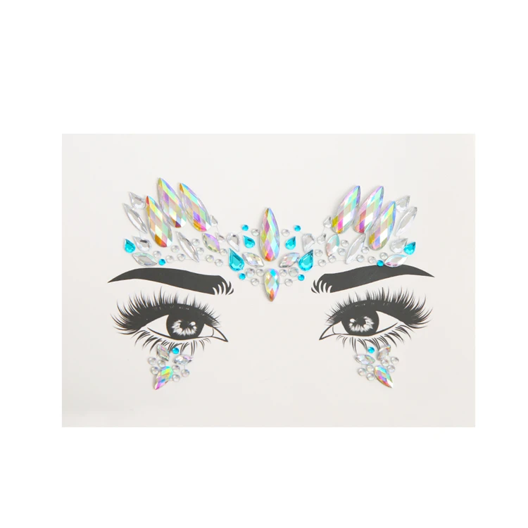 Custom Acrylic Gems Sticker For Face Eye Rhinestone Design Decoration
