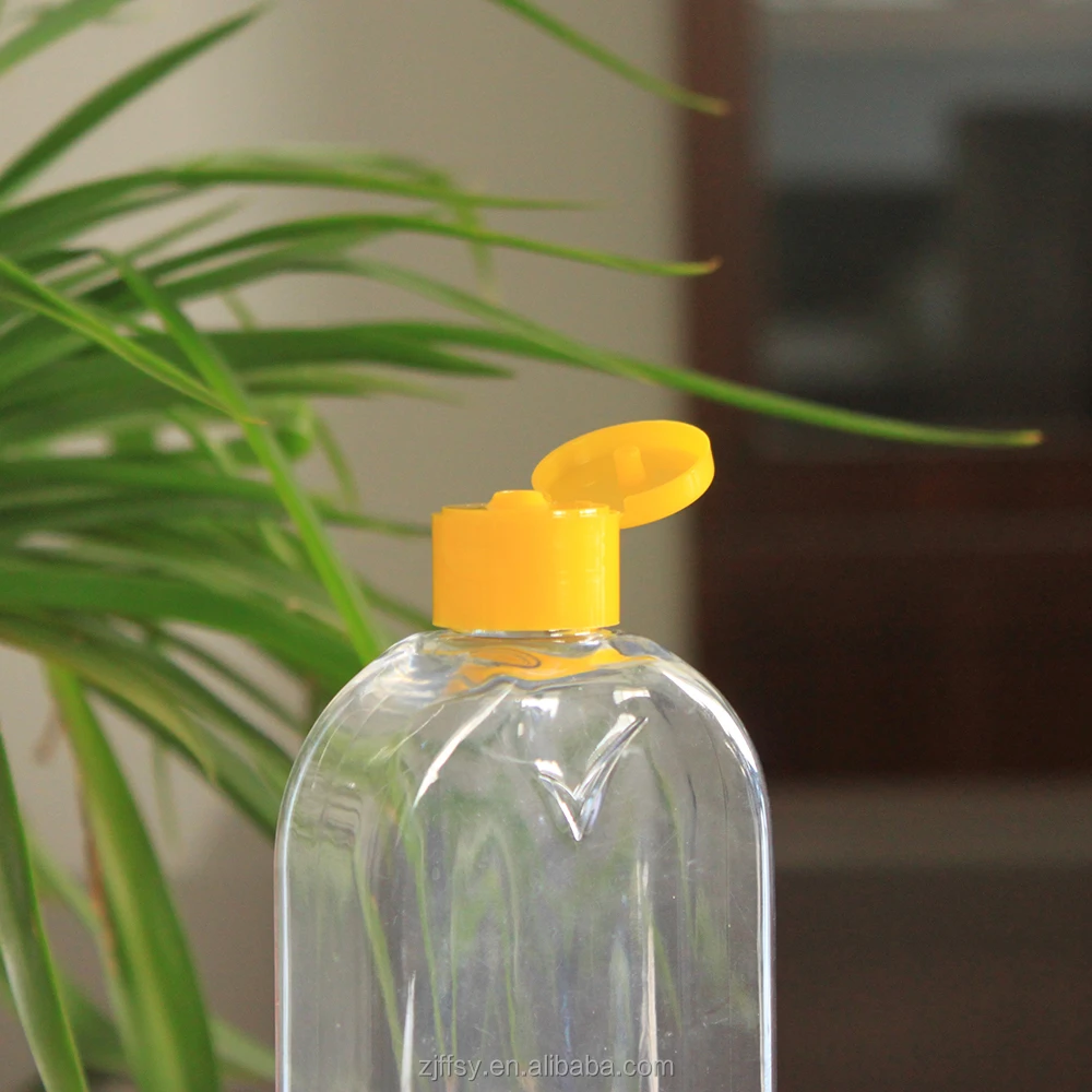 New product flat shape transparent shampoo plastic bottle