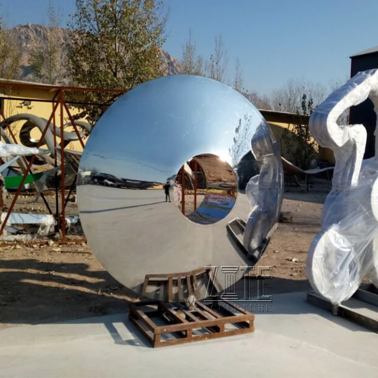 Outdoor Garden High Polished Mirror Stainless Steel Decorative Sculpture