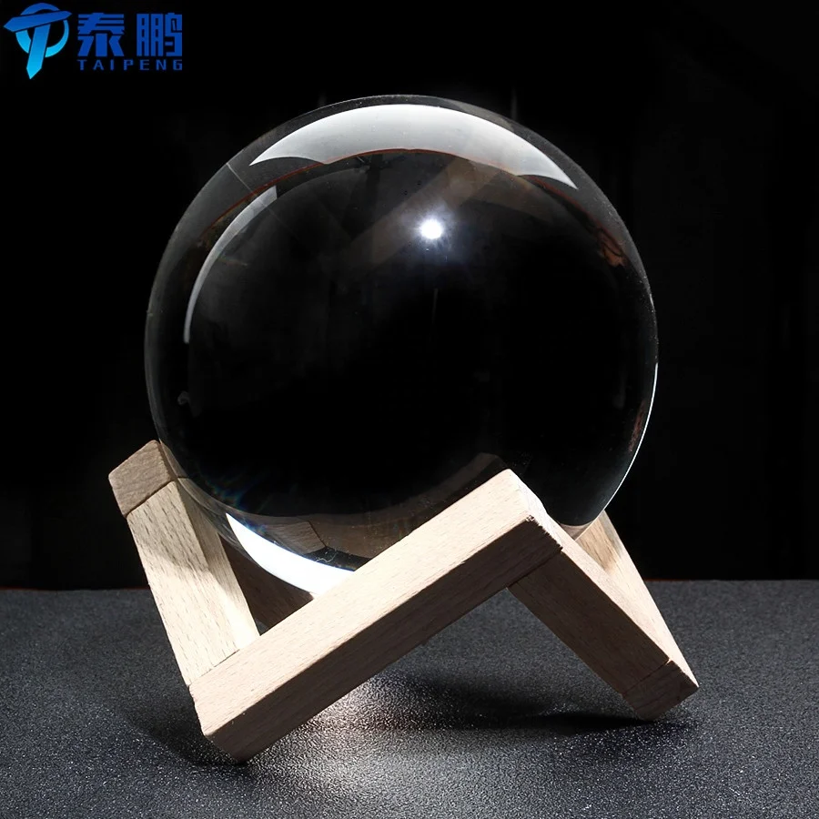 
Wholesale 3d laser engraved Four Leaf Clover crystal ball with led base for home decoration and gifts 