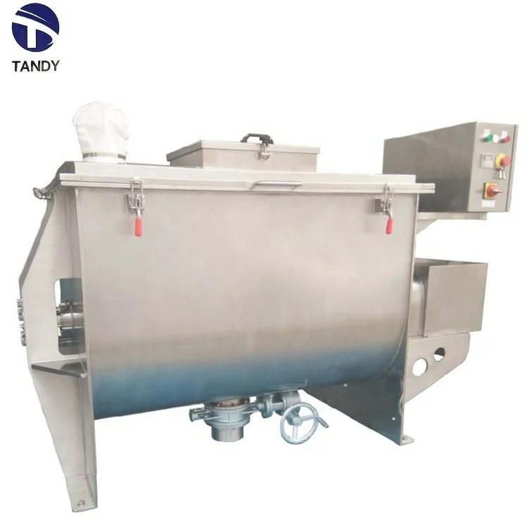High speed stainless steel chamber washing powder blending ribbon mixer/chemical granule helical blender machine