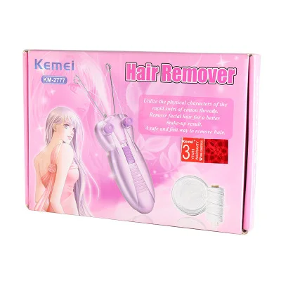 Kemei  KM 2777 Lady Electric Epilator Butterfly Design Face Cotton Thread Defeather Epilator Women Facial Hair Remover Machine