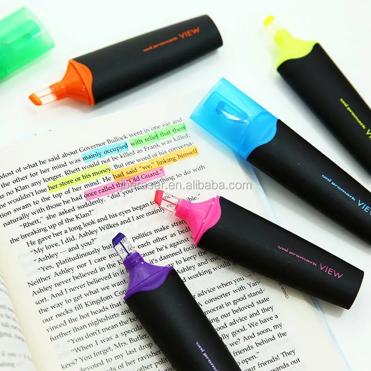 
novel style strong clear tip wide plastic tip highlighter marker 