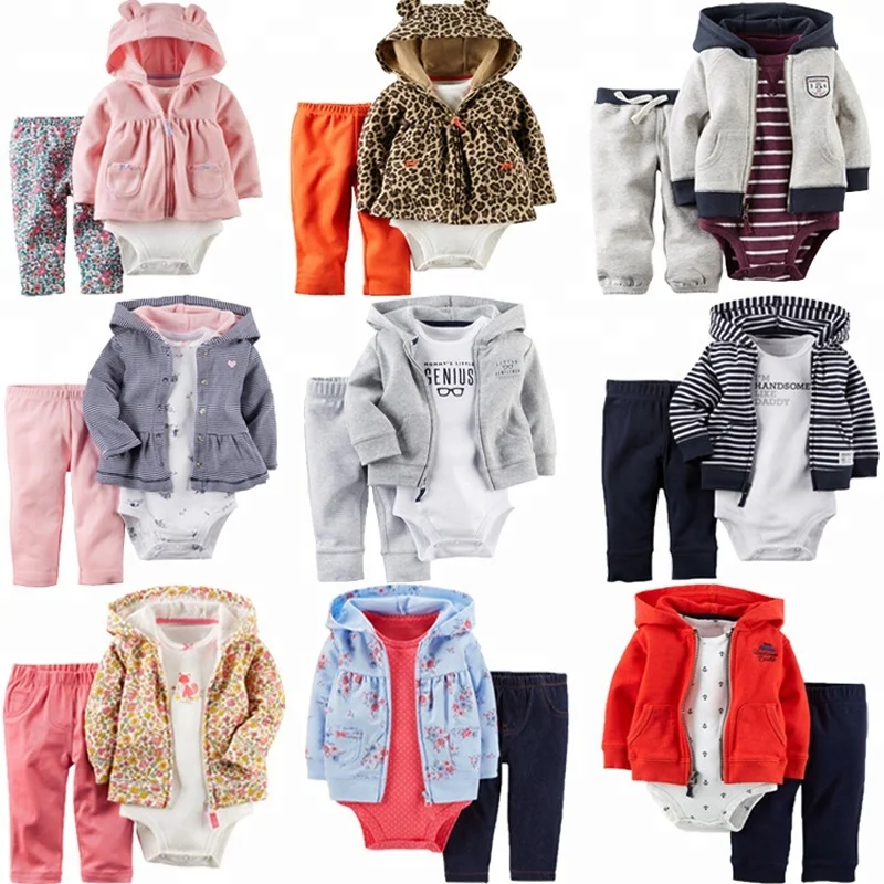 
Winter Baby Knitted Romper Baby Printed Romper with pants and coat set 
