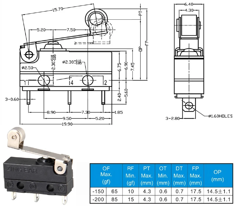 
2019 Hot Sale China Factory Dust Proof Micro Switch for Electric Kettle Application 