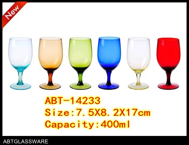 wholesale glass water goblets green beads wine glass