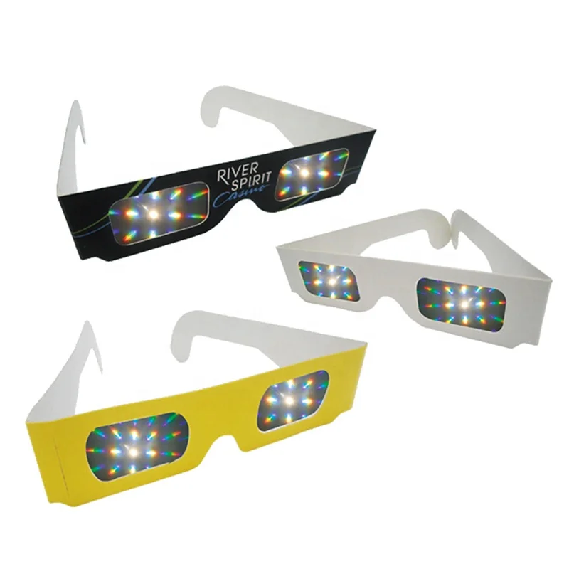 Оптовая продажа, картонные 3d-очки для фейерверка для детей