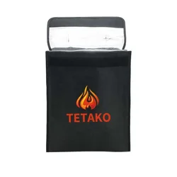 Custom logo tote security large zipper waterproof fireproof bag for documents
