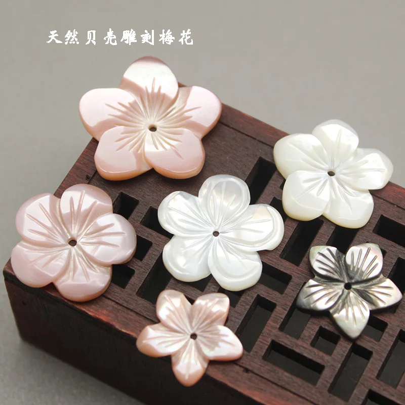 Mother of Pearl Carved Shell Flower Natural Sea Shell Flower Conch Shell Beads 16-24mm big size