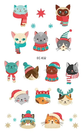 EC 831-860 temporary tattoo sticker for children kids cartoon unicorn christmas gift for boys and girls sticker tattoo