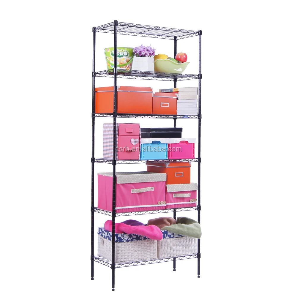 RH-WS7033170B -6  storage shelf rack     700*330*1700mm Light Duty Six Layers Storage Wire Shelf
