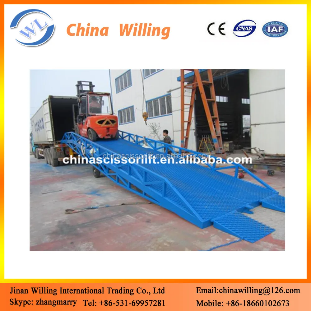Hot selling 6~15t mobile container ramp for forklift