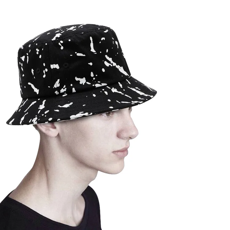 
2020 Custom Designer Summer Visor Cotton Flat Top Printed Fisherman Caps Black Men And Woman Bucket Hats 