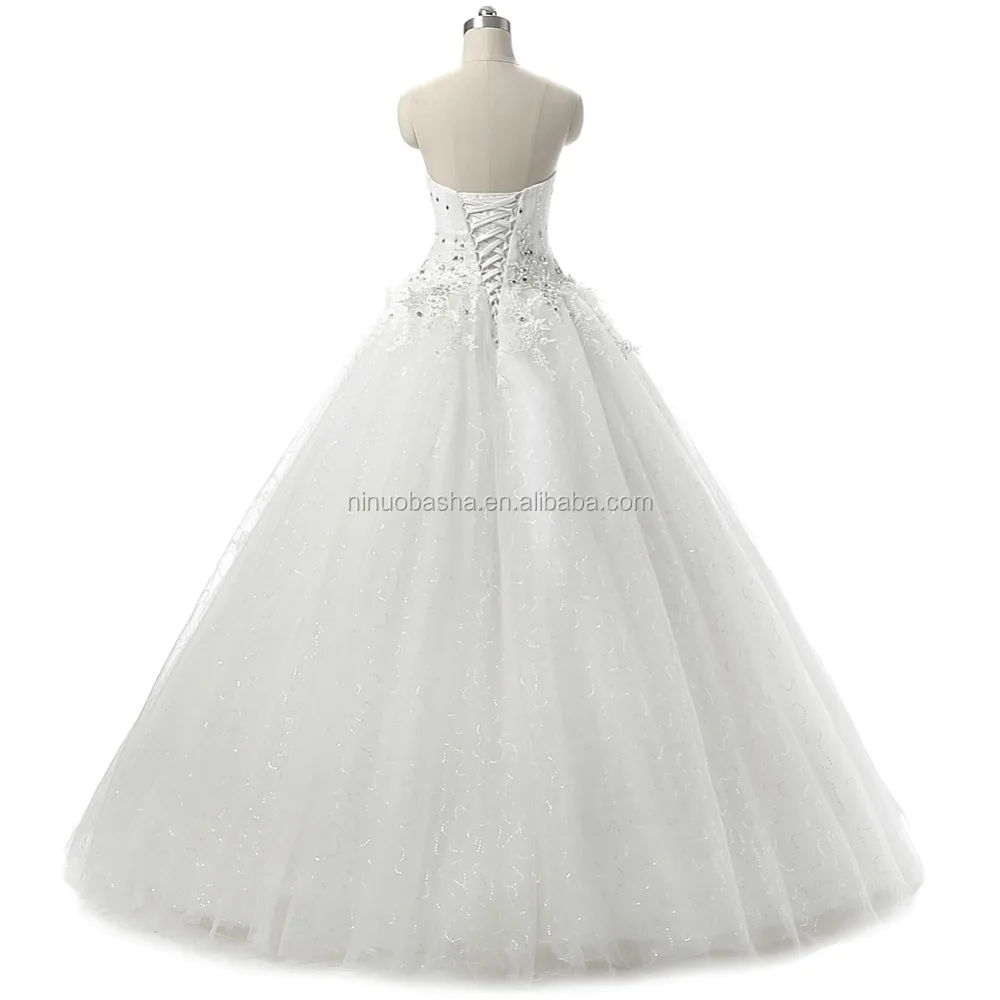 NW1189 Pictures of Latest Wedding Gown Design Venice Appliques Beaded Ball Bridal Dress