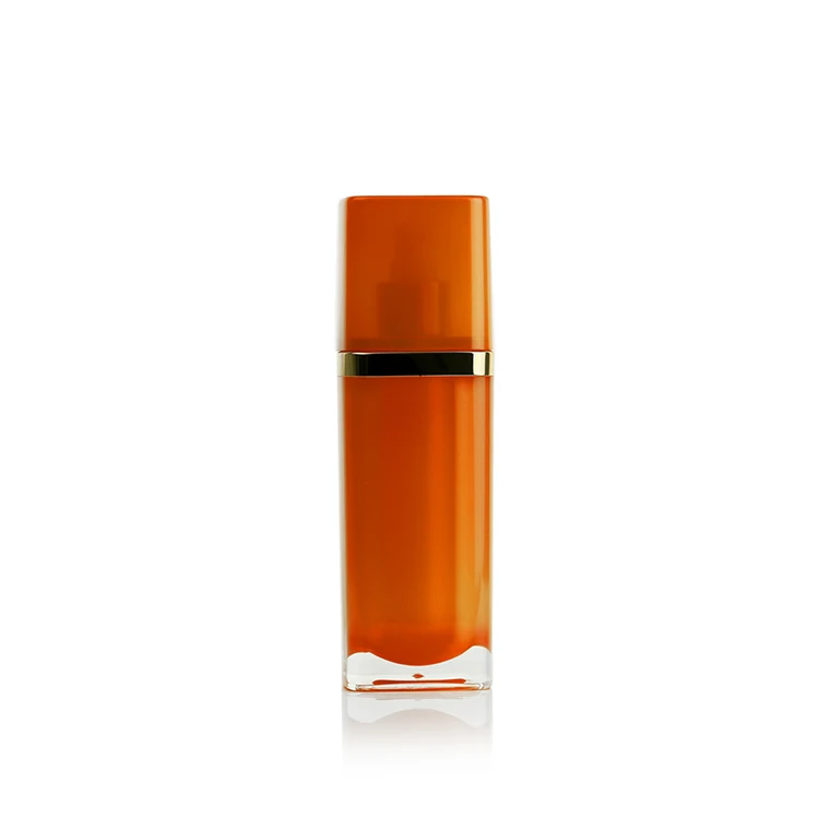 Luxury Heavy Square Shape double wall acrylic  Cosmetic Bottle for lotion skincare  SF 15/30/60/120ml