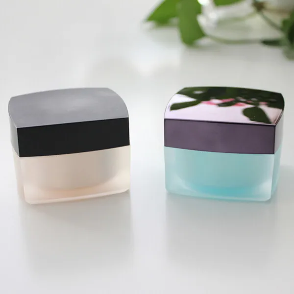 
5g 15g 30g 50g square colorful cream cap jar cosmetic packaging containers glass cosmetic cream container matt black container 