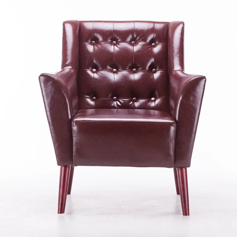 
Wholesale price synthetic leather sofa with wooden legs 