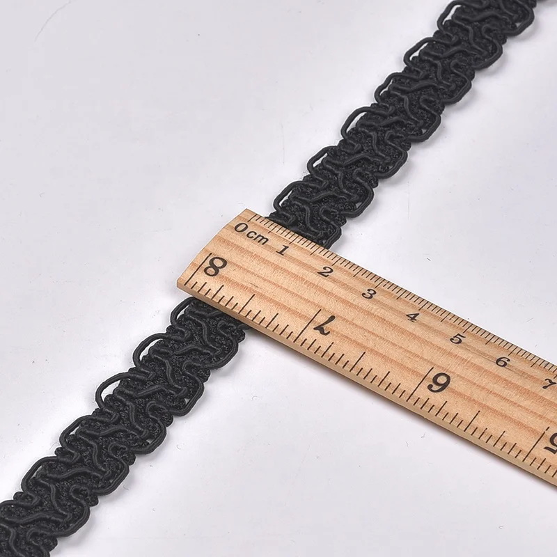 White Black Braided Lace Trims in Organza Fabric Crocheted Decoration for Shoes Garments Bags Hats Other Uses Yard per Kg