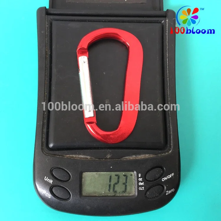
Factory directly wholesale 7cm aluminum D shape flat carabiner keychain with double rivets 