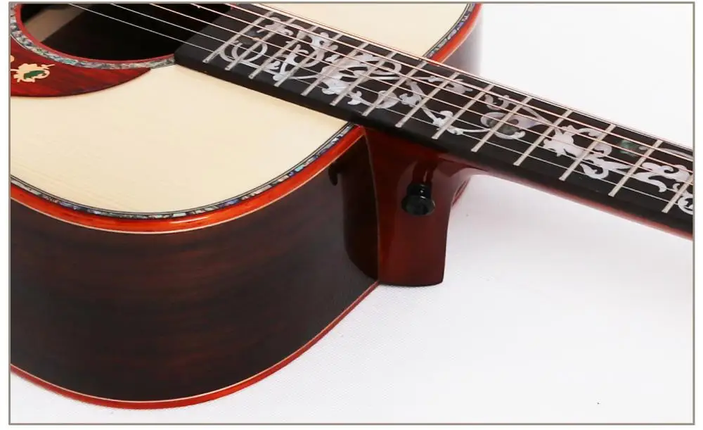 Guitar kit Solid Rosewood Mahogany inlay design neck acoustic guitar from Vines Factory
