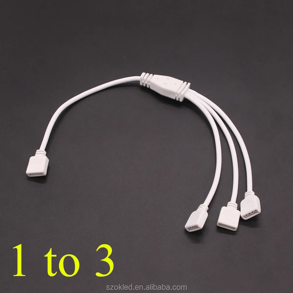4-контактный RGB-кабель со светодиодным разъемом, от 1 до 2 /1 до 3 /1 до 4 разъемов, 4-контактный разветвитель RGB-кабеля для RGB-ленты 3528/5050/3014