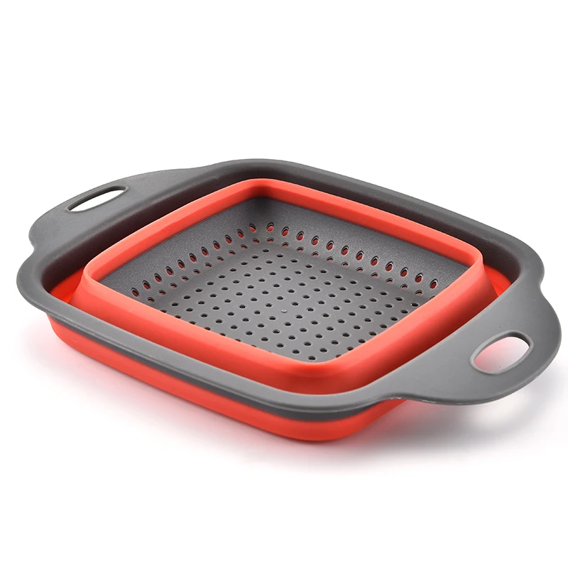 Food grade pp handle water filter basket colanders silicon stretch strainer