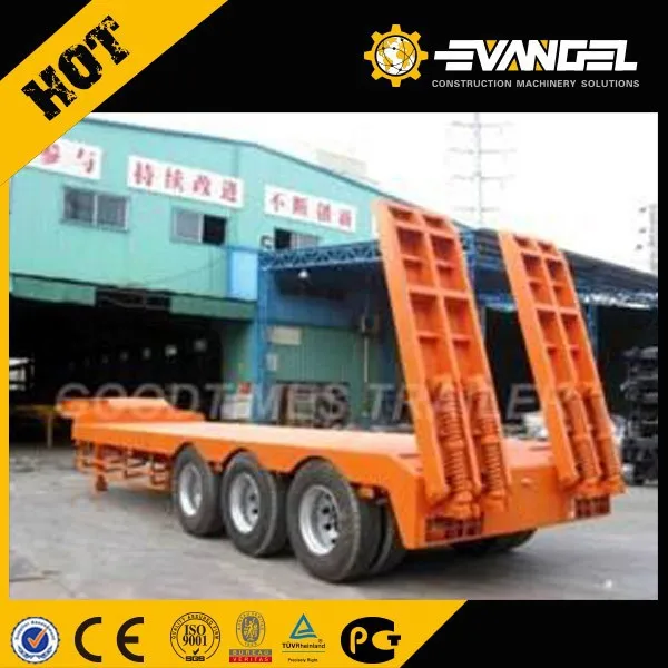 Heavy duty hydraulic 3 axles low bed semi-trailer/head truck trailer 40 tons