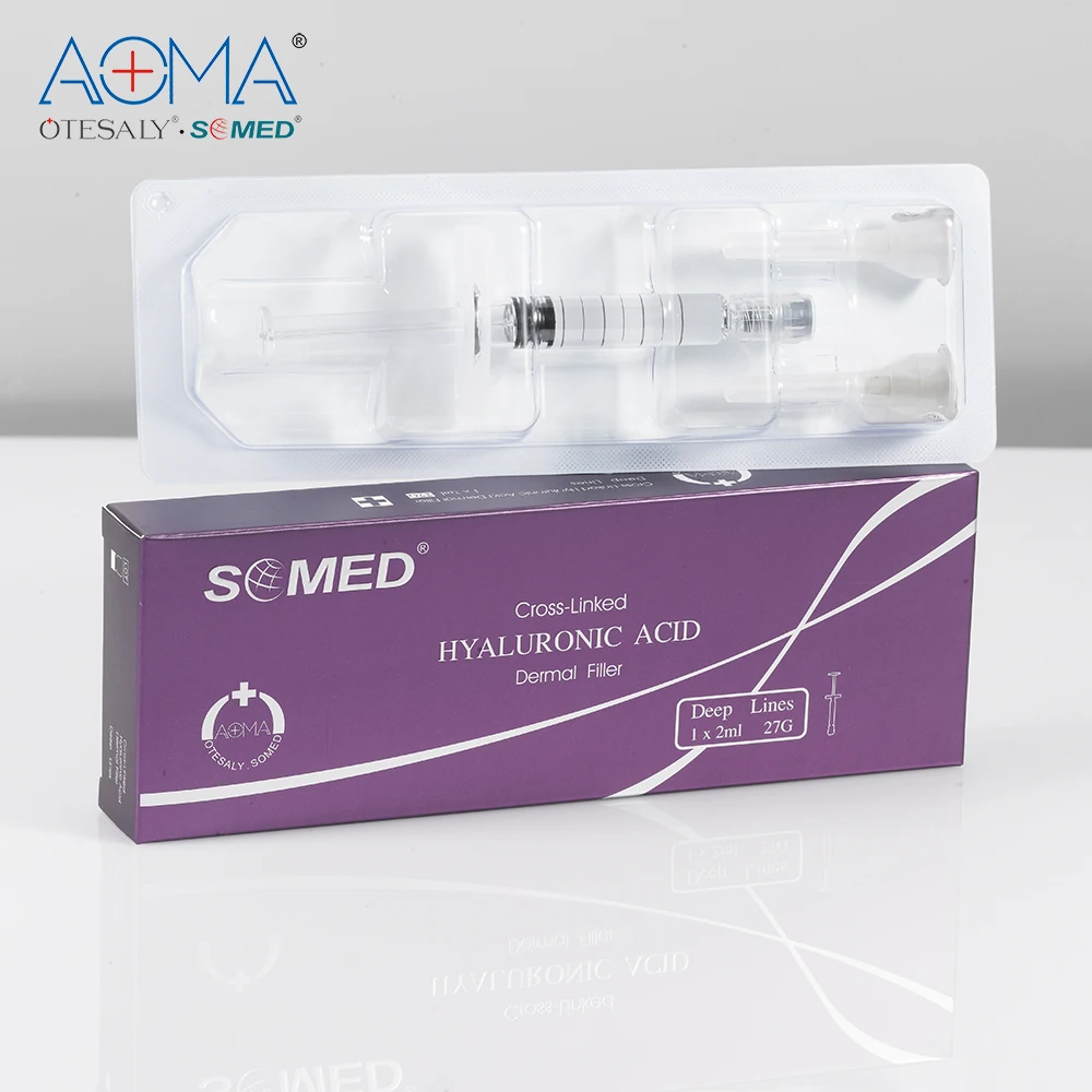 
Somed Deep Line Hyaluronic Acid Filler 2 ml with BD syringe Injectable Dermal Filler for Nose Jawline Cheek Chin 