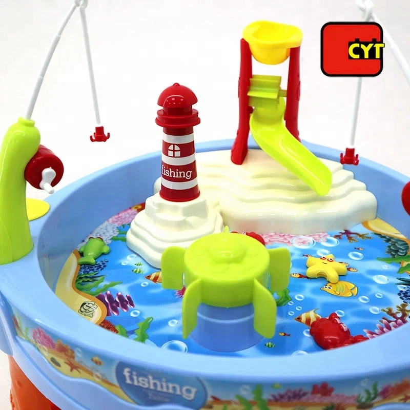 Электрические смешные музыкальные настольные рыболовные игрушки для детей с подсветкой