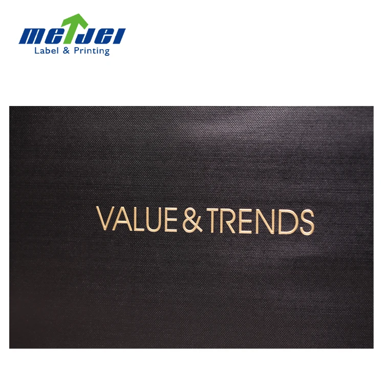 Customize Recycled Black Paper Luxury Bag With Hot Stamping Gold logo For Shopping