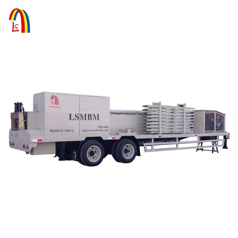 Trailer mounted agriculture equipment for steel arch building