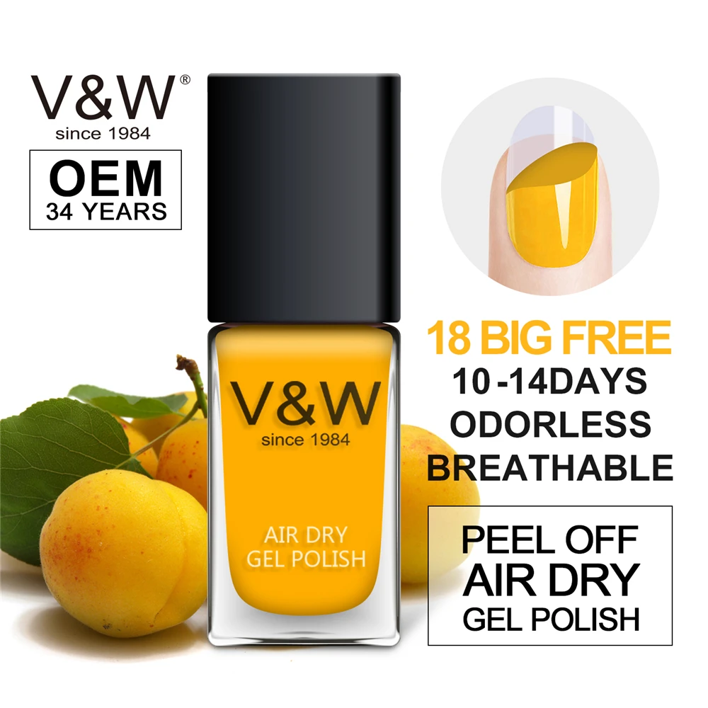 
V&W OEM ODM Service Peel Off Nail Polish Water Based Air Dry Gel Polish Private Label 