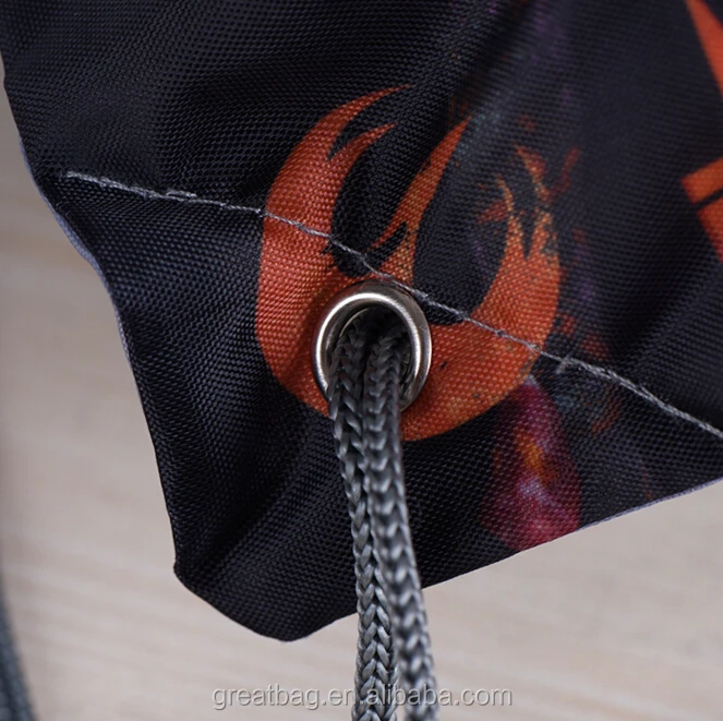 Full Color Sublimation Custom Polyester Drawstring Backpack Bag