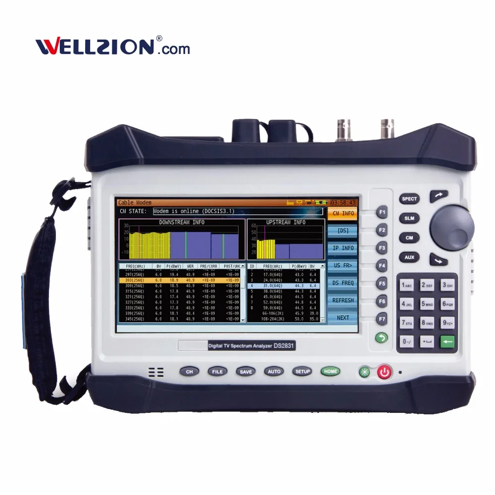 DS2831,4~1220MHz Standard Suit for OFDM and DOCSIS 3.1 HFC Networks TV Spectrum Analyzer