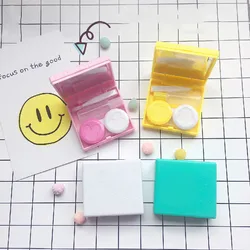 Little square cookie contact lenses packaging box colorful contact lens display portable case wholesale