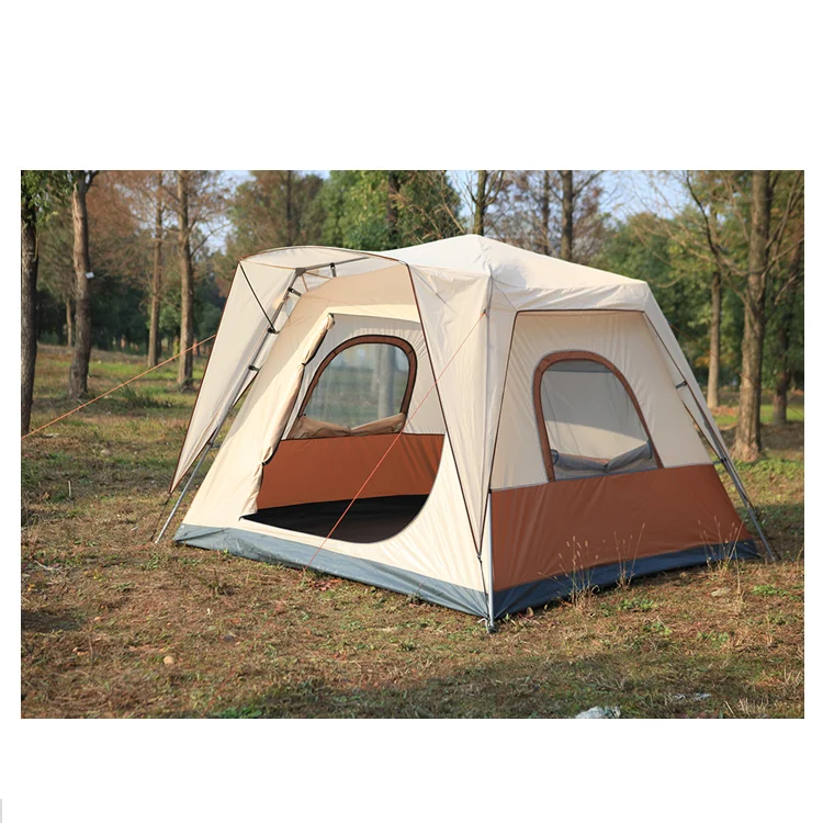 5-8 Person Glamping Family High Quality Camping Tents With Double Laywer Cheap Large Outdoor Tent