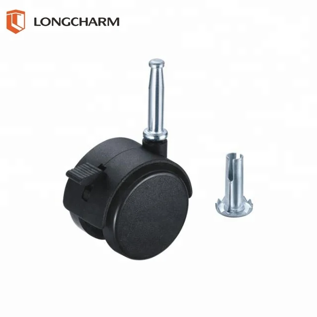 Plastic swivel table leg casters with bolt for funiture