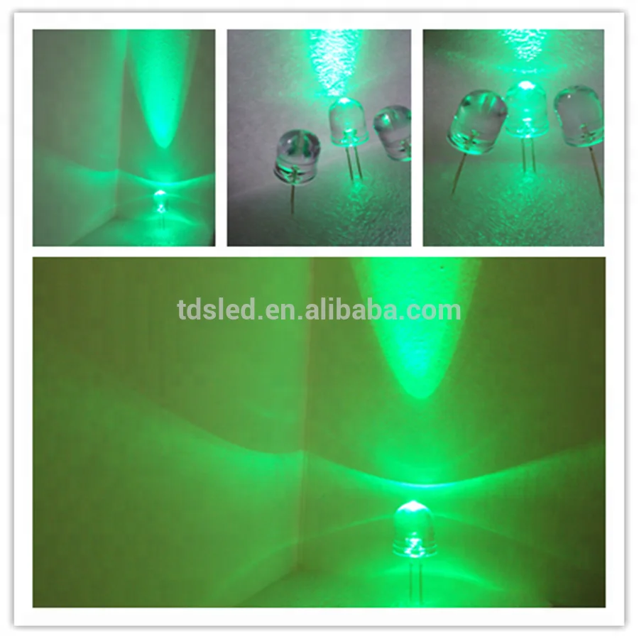 wholesale Lens Diffused green Color 10mm round led lamp