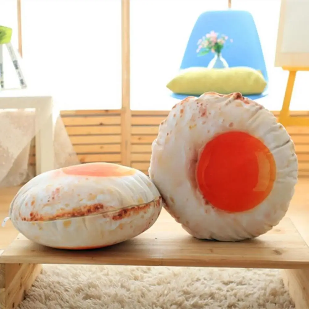 
Factory price children nap pillow creative new creative expression delicious Poached Egg back cushion 