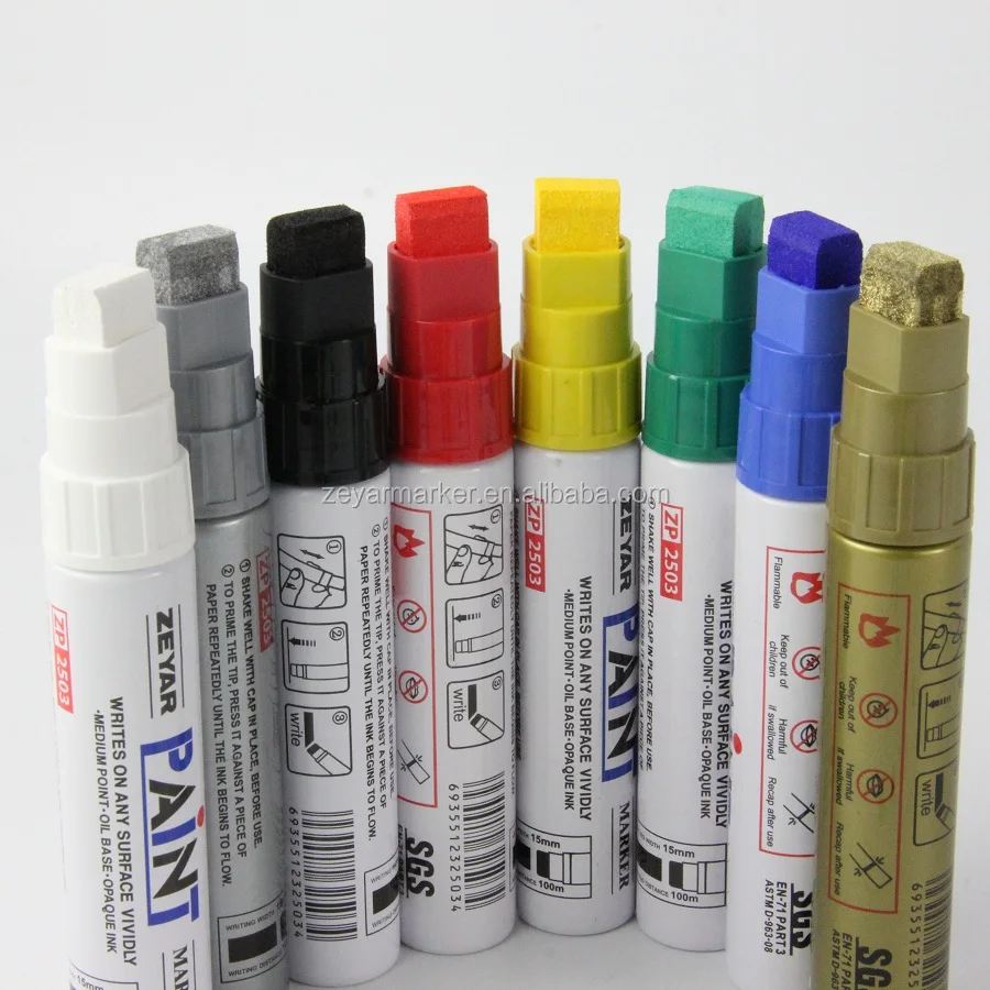 Индивидуальный маркер ZEYAR на масляной основе, красковая ручка, клапан, широкоугольный фетровый наконечник