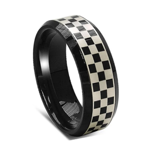 2017 горячей продажи fashionalbe черный покрыло кольцо, кельтский мужские свадебные кольца вольфрама еврейской