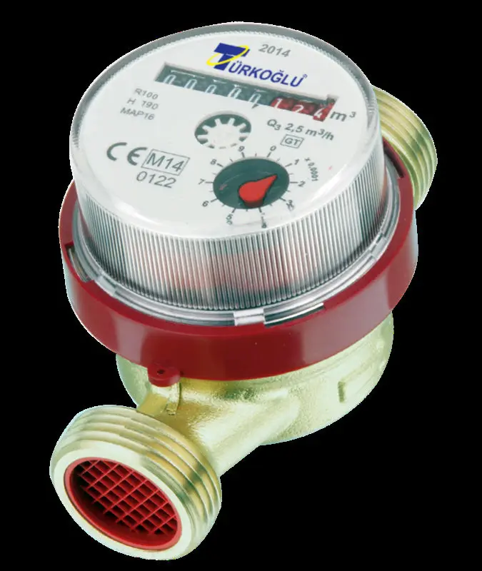 Одноструйный счетчик горячей воды DN20 с сухим циферблатом