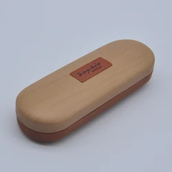 Wholesale high quality foldable wooden PU material spectacle case sunglasses for sale