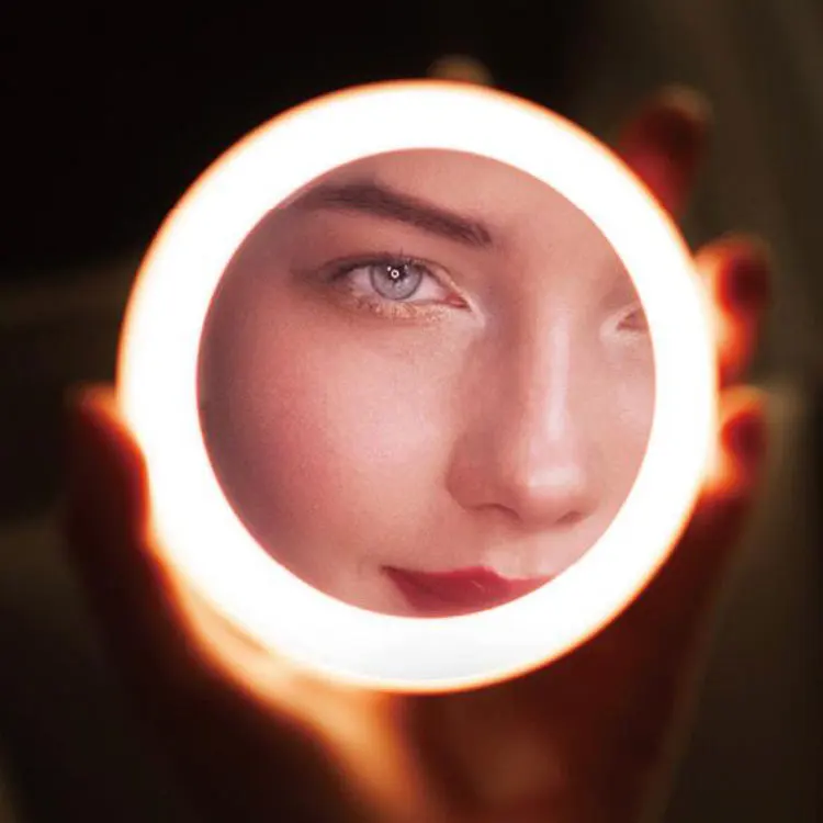 Custom professional hand beauty led cosmetic make up mirror led light
