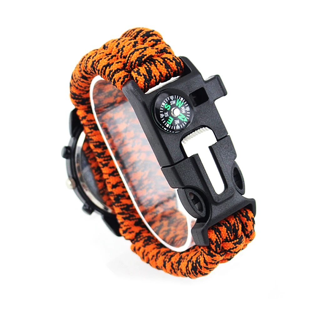 2023 Newly Wholesale Portable Survival Camping Hiking Outdoor Tool High Quality Mini Carabiner Keychain Multifunction Watch