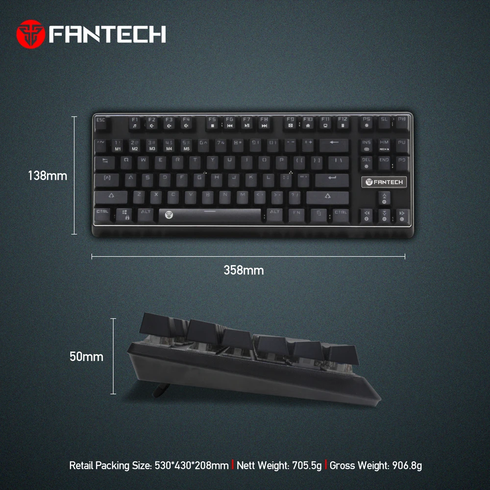 Fantech Professional Dota2 Tournament Peripherals RGB Color Adjustable Keyboard Mechanical 87Keys