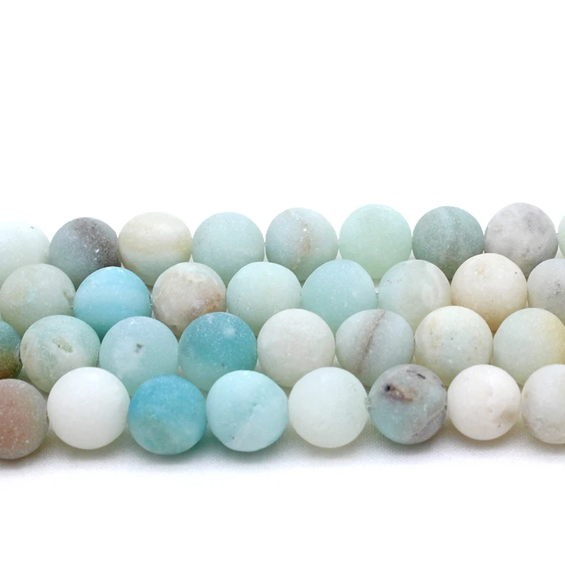 Natural 6mm 8mm 10mm 12mm matte amazonite stone beads in bulk for DIY jewelry making (AB1526)