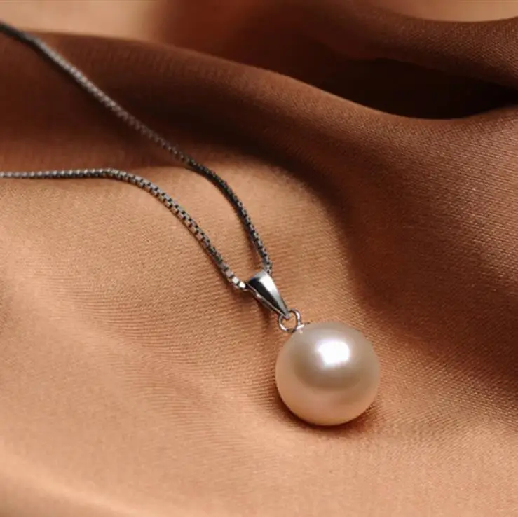 Wholesale Hot Selling Nice Freshwater Pearl Jewelry  925 Sterling Silver Necklace